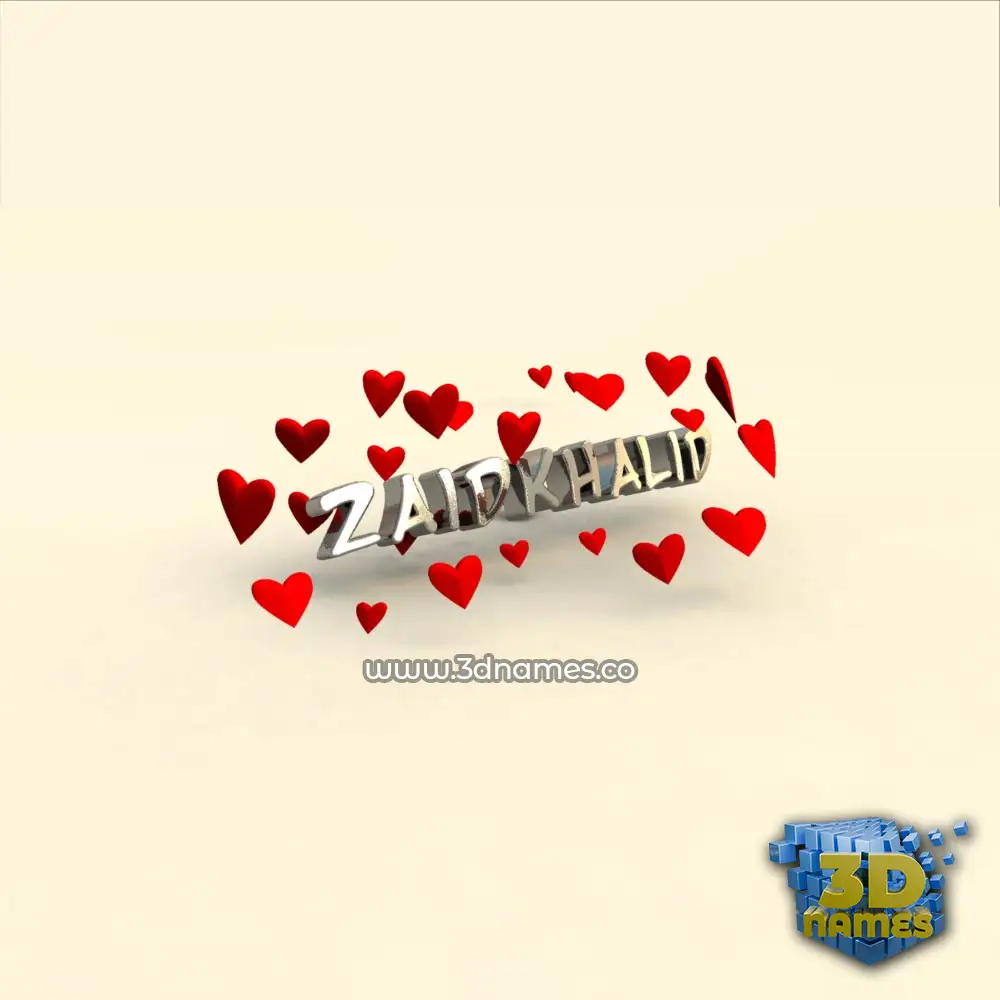 zaidkhalid in In Love style - 3D name wallpaper