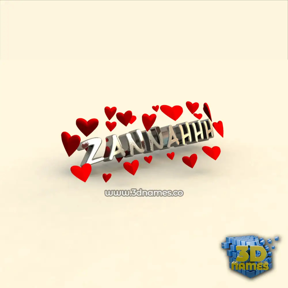 zannahhh in In Love style - 3D name wallpaper