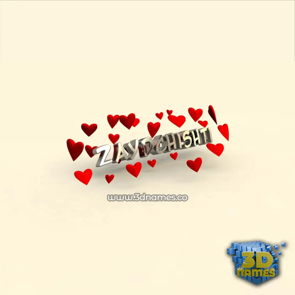zaydchishti in In Love style - 3D name wallpaper
