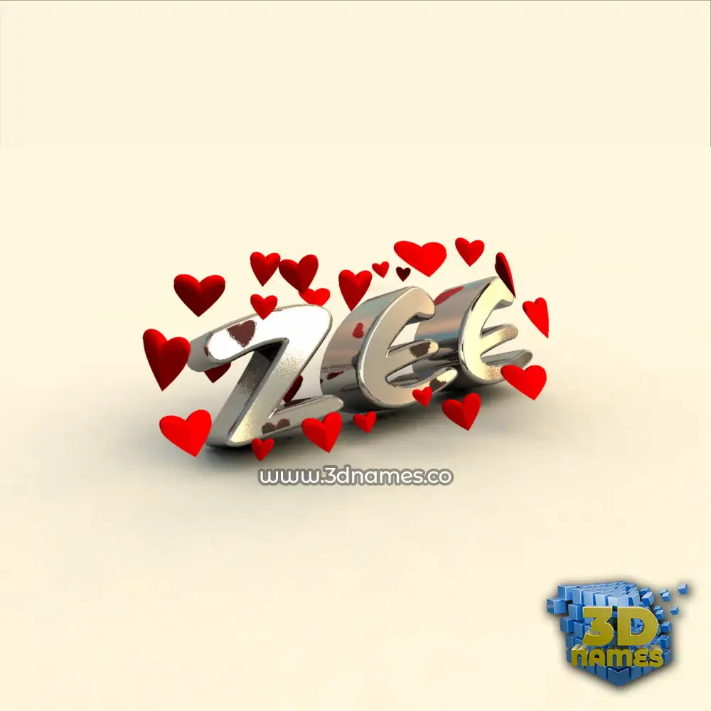 zee in In Love style - 3D name wallpaper