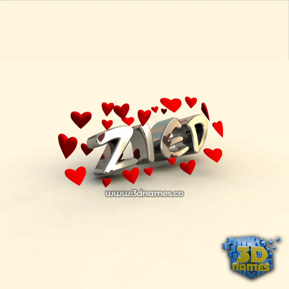zied in In Love style - 3D name wallpaper