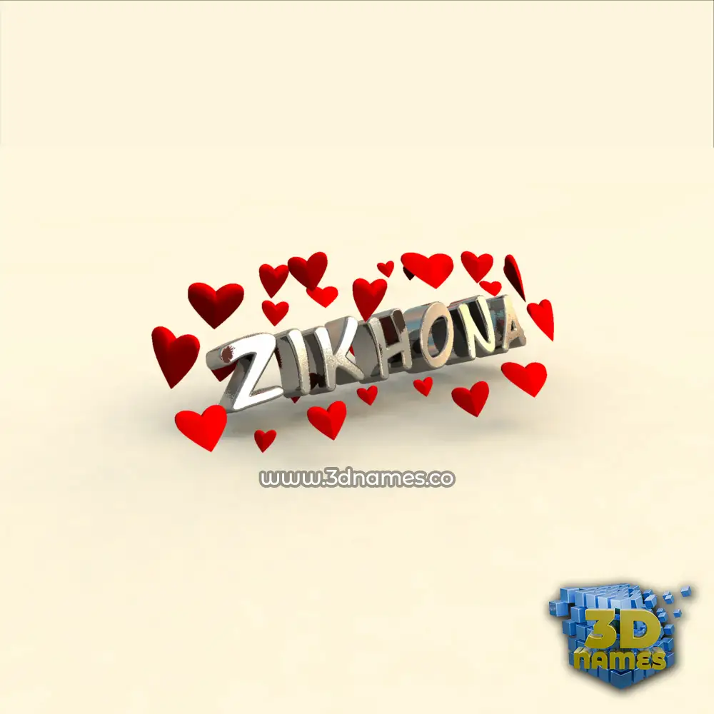zikhona in In Love style - 3D name wallpaper