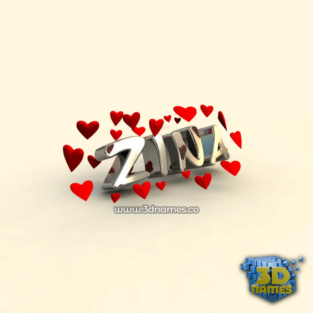 zina in In Love style - 3D name wallpaper