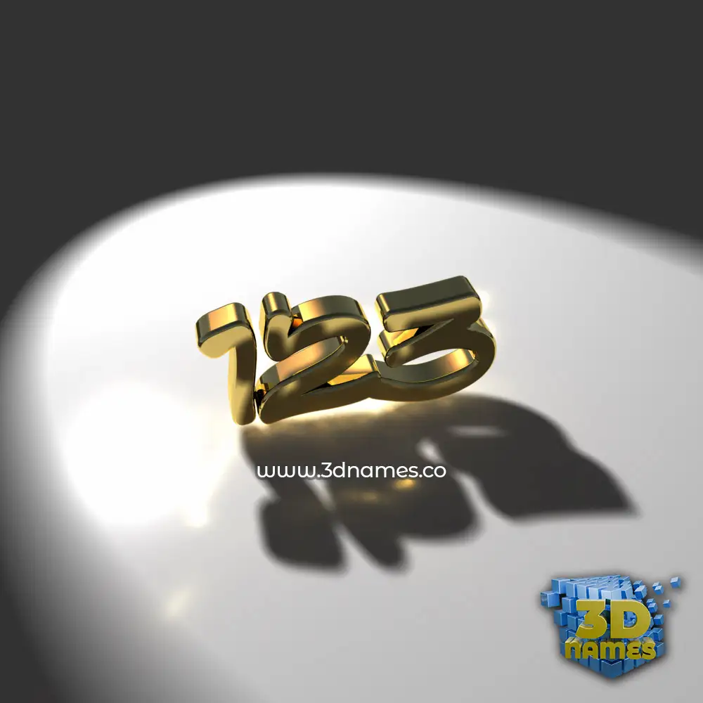 123 in Gold Shine style - 3D name wallpaper