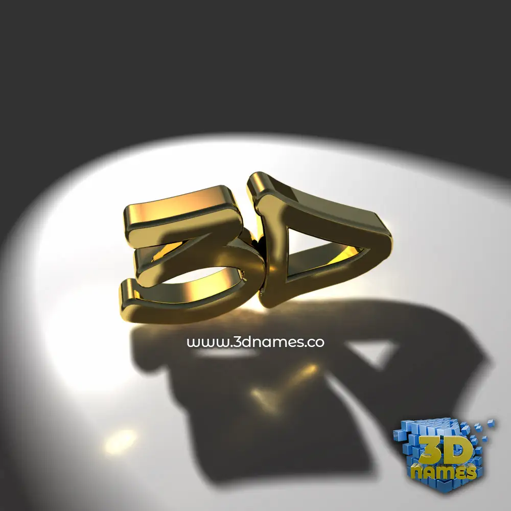 3d in Gold Shine style - 3D name wallpaper