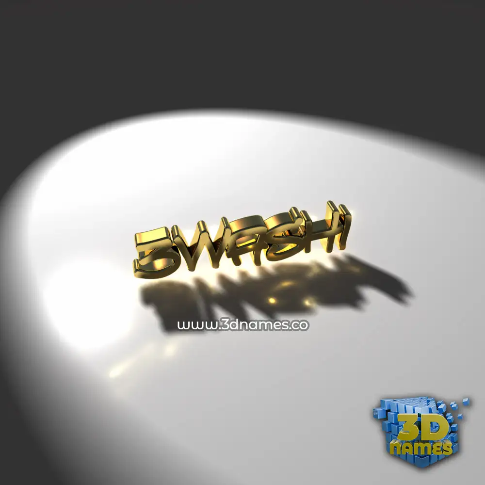3washi in Gold Shine style - 3D name wallpaper