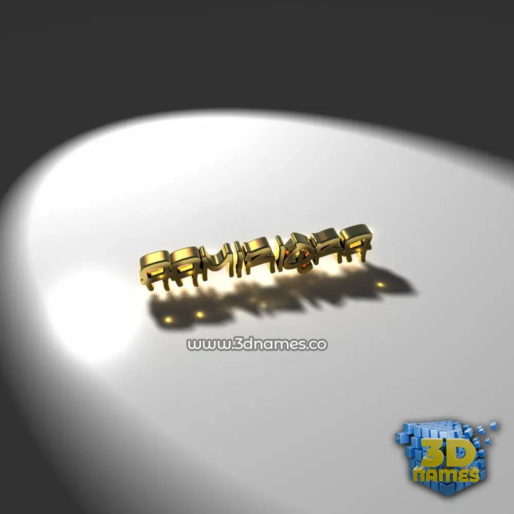 aamiriqra in Gold Shine style - 3D name wallpaper