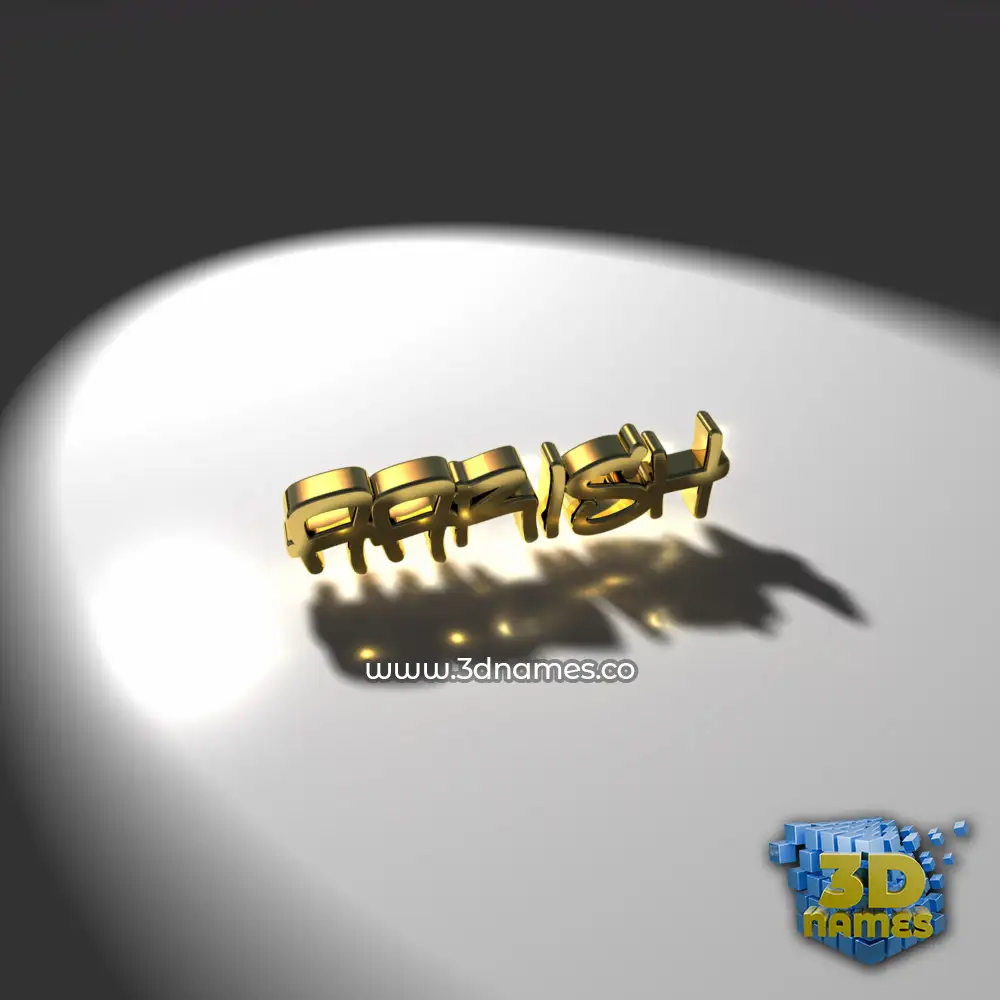 aarish in Gold Shine style - 3D name wallpaper