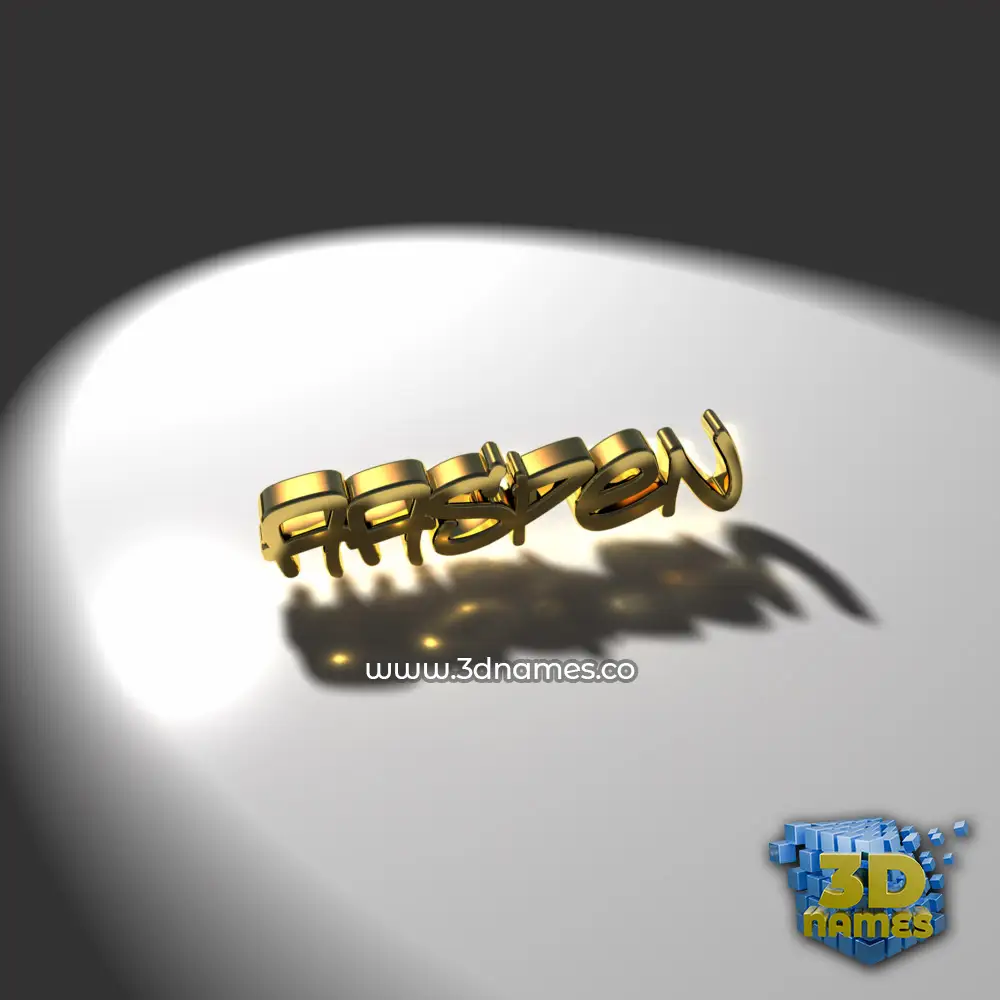 aaspen in Gold Shine style - 3D name wallpaper