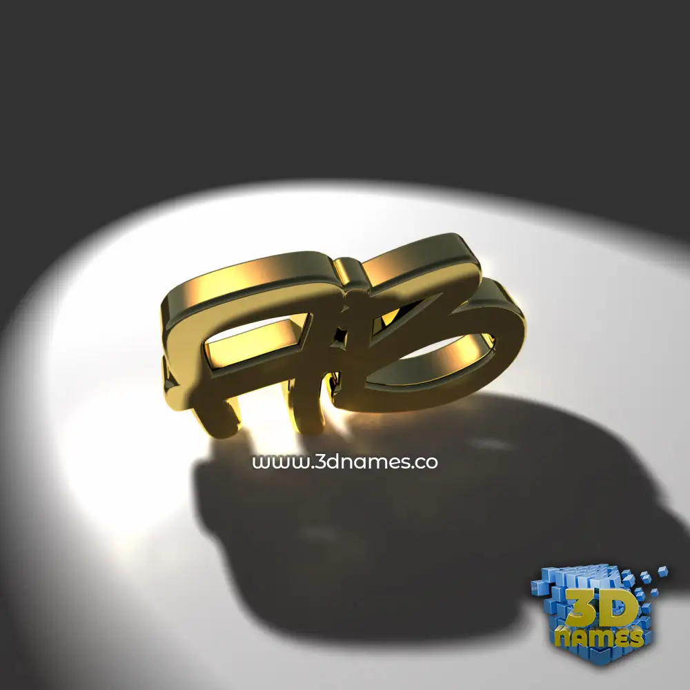 ab in Gold Shine style - 3D name wallpaper