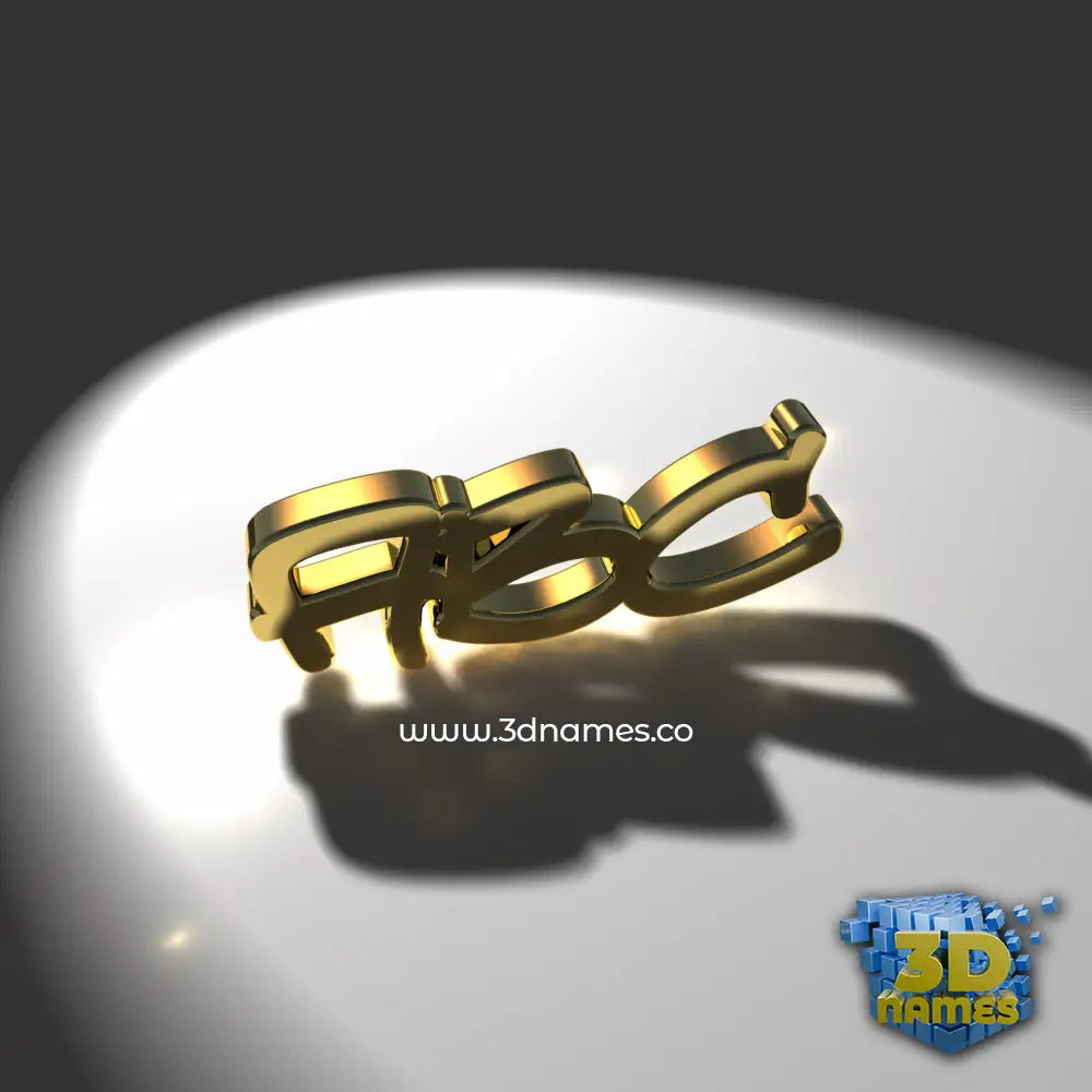 abc in Gold Shine style - 3D name wallpaper