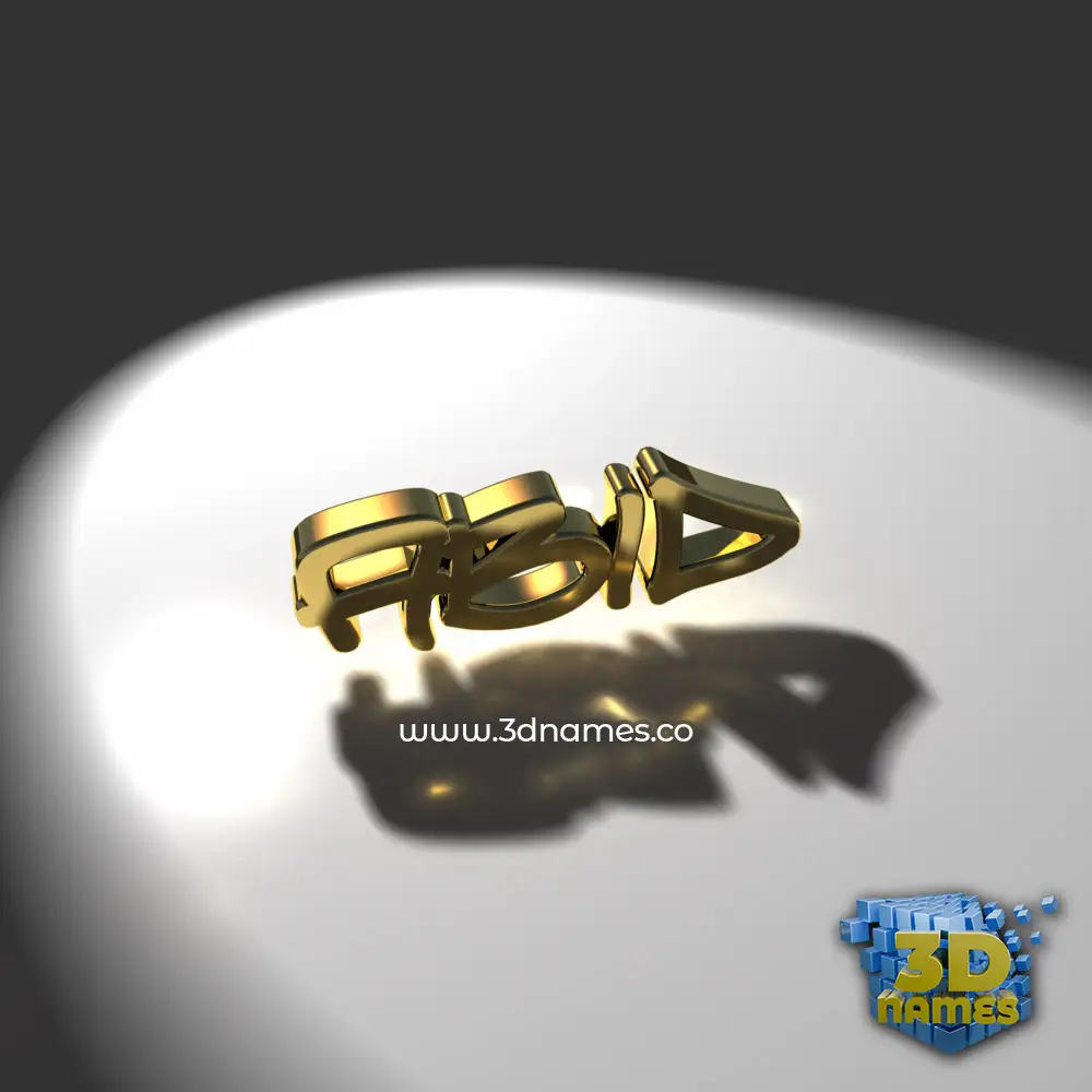 abid in Gold Shine style - 3D name wallpaper