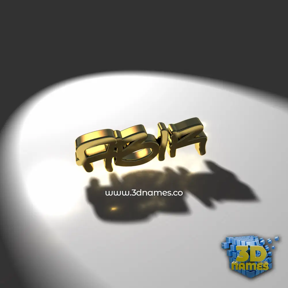 abir in Gold Shine style - 3D name wallpaper