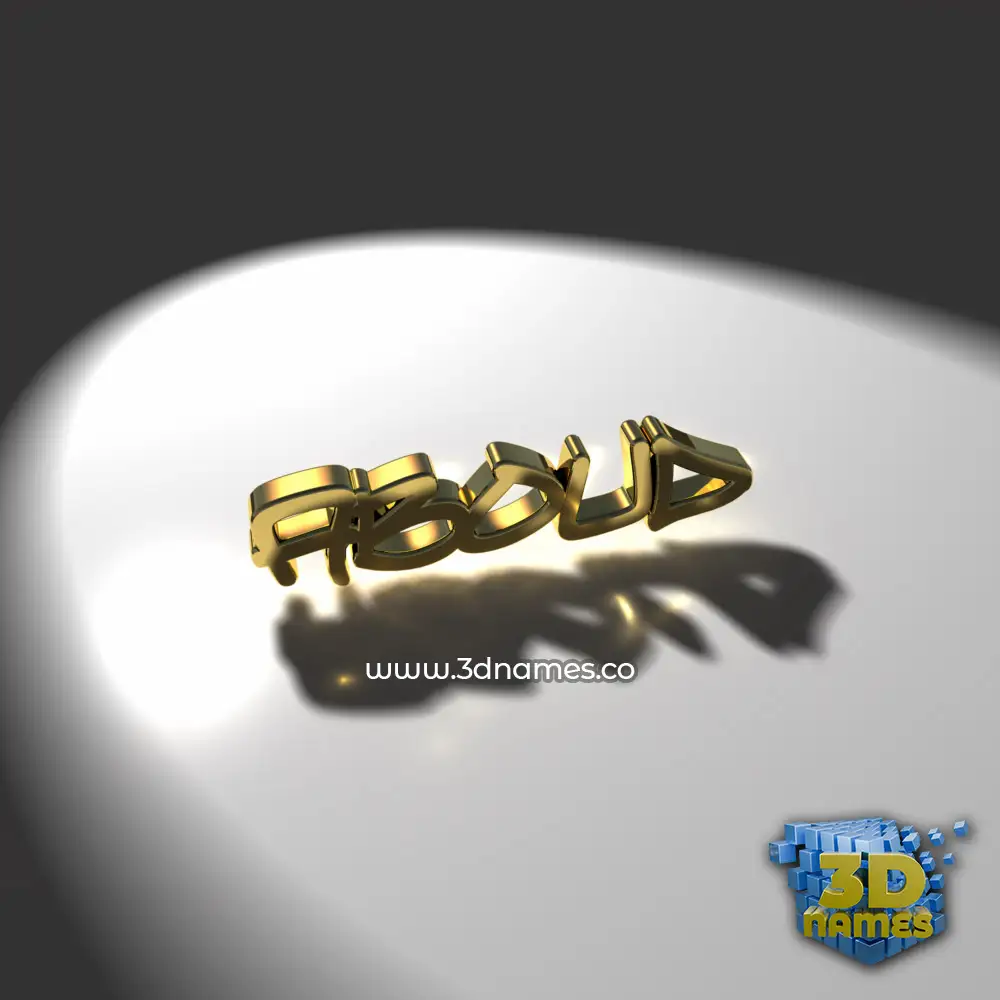 aboud in Gold Shine style - 3D name wallpaper