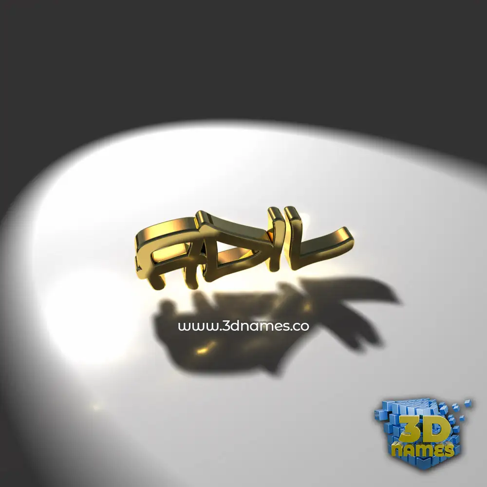 adil in Gold Shine style - 3D name wallpaper