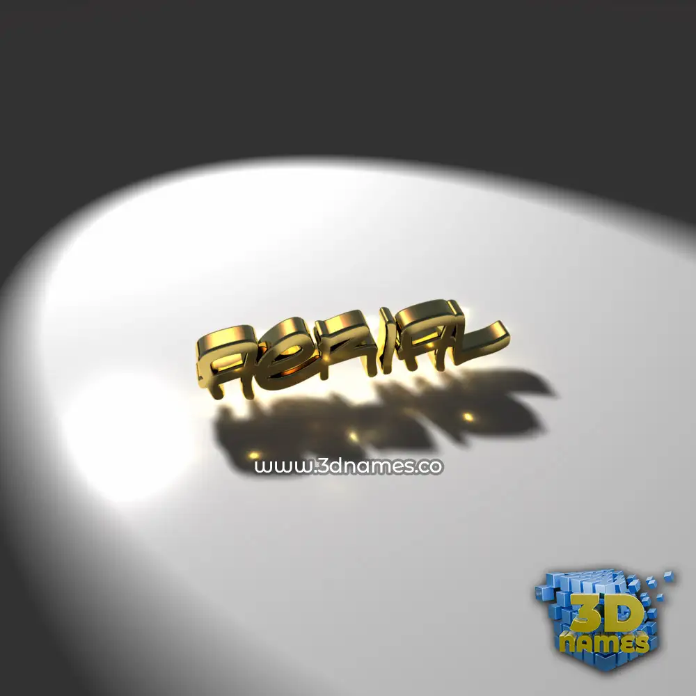 aerial in Gold Shine style - 3D name wallpaper