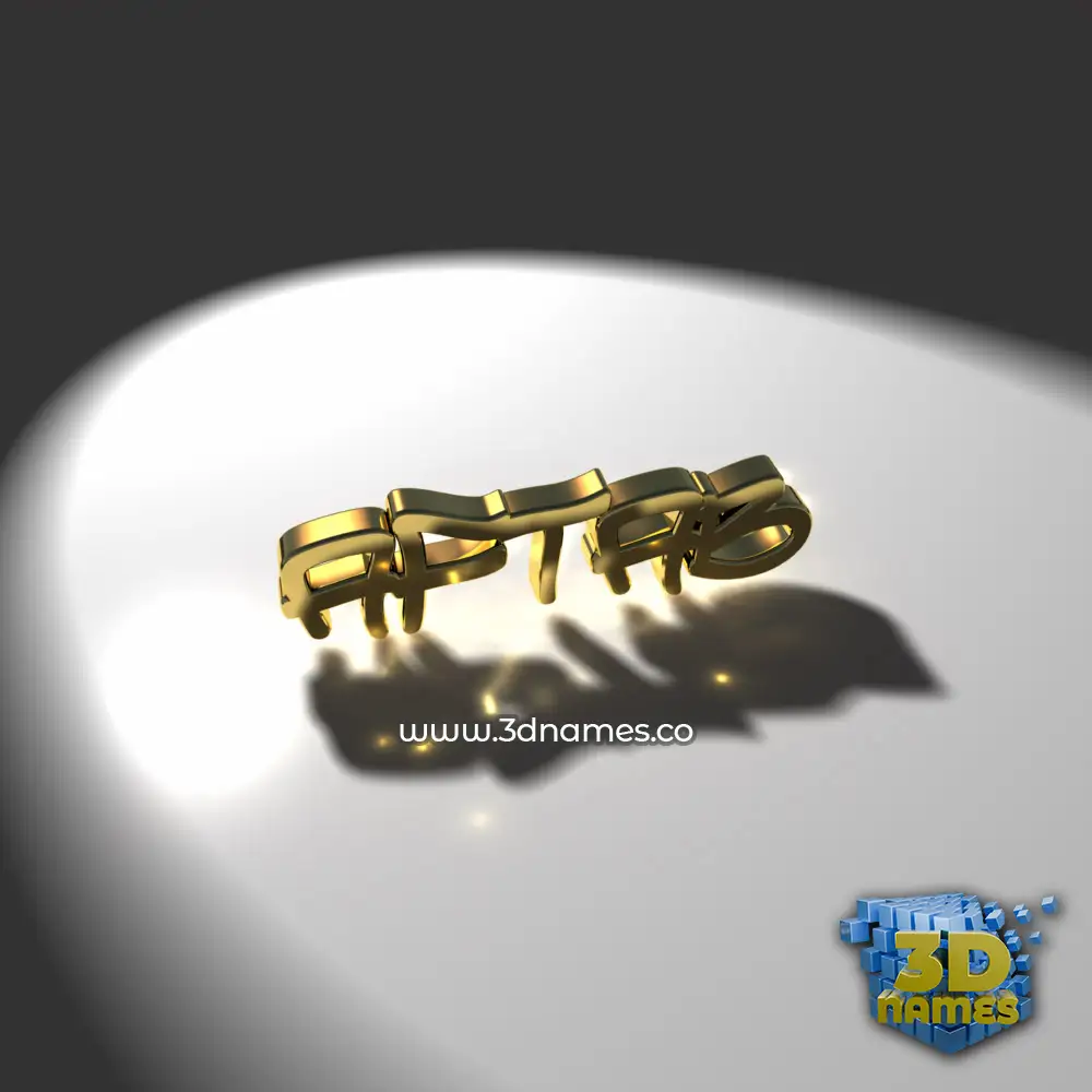 aftab in Gold Shine style - 3D name wallpaper