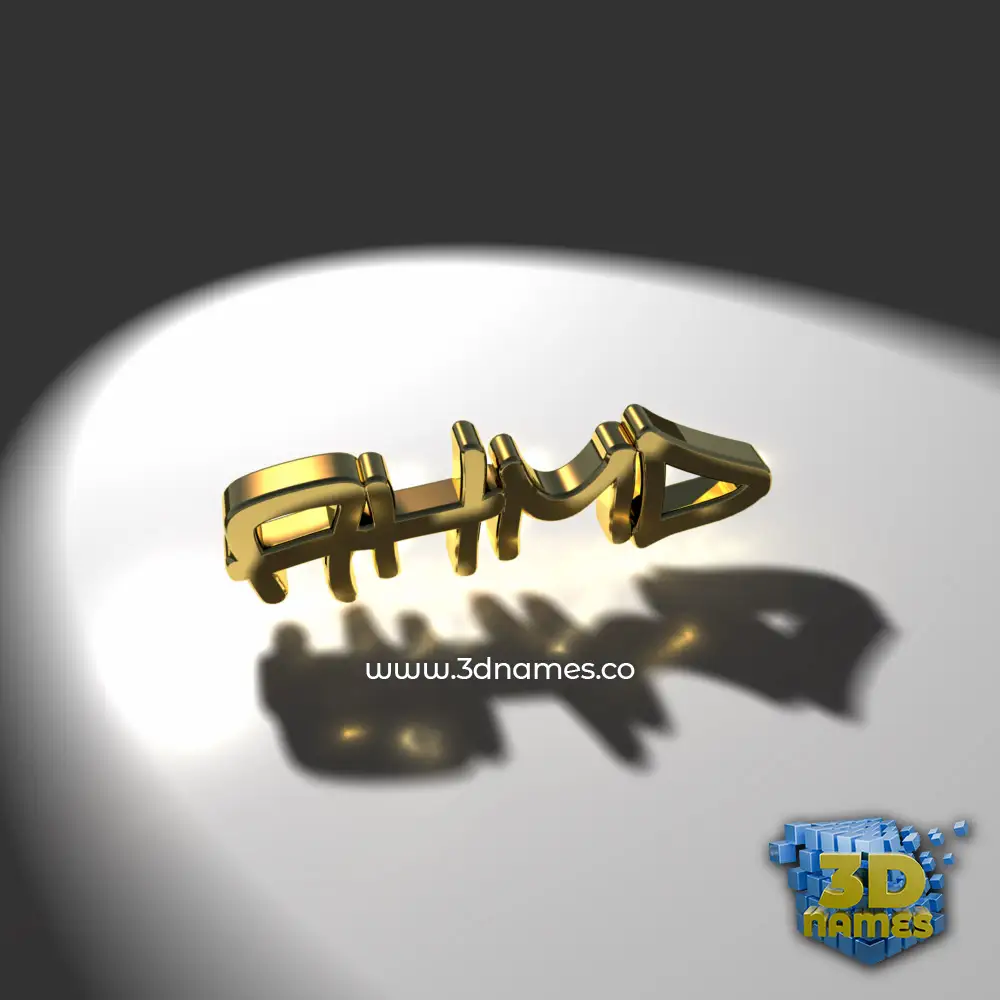 ahmd in Gold Shine style - 3D name wallpaper
