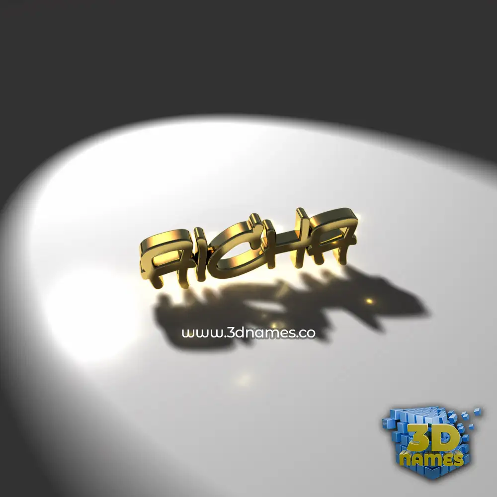 aicha in Gold Shine style - 3D name wallpaper