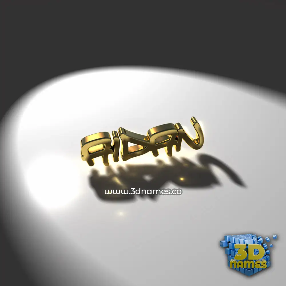 aidan in Gold Shine style - 3D name wallpaper