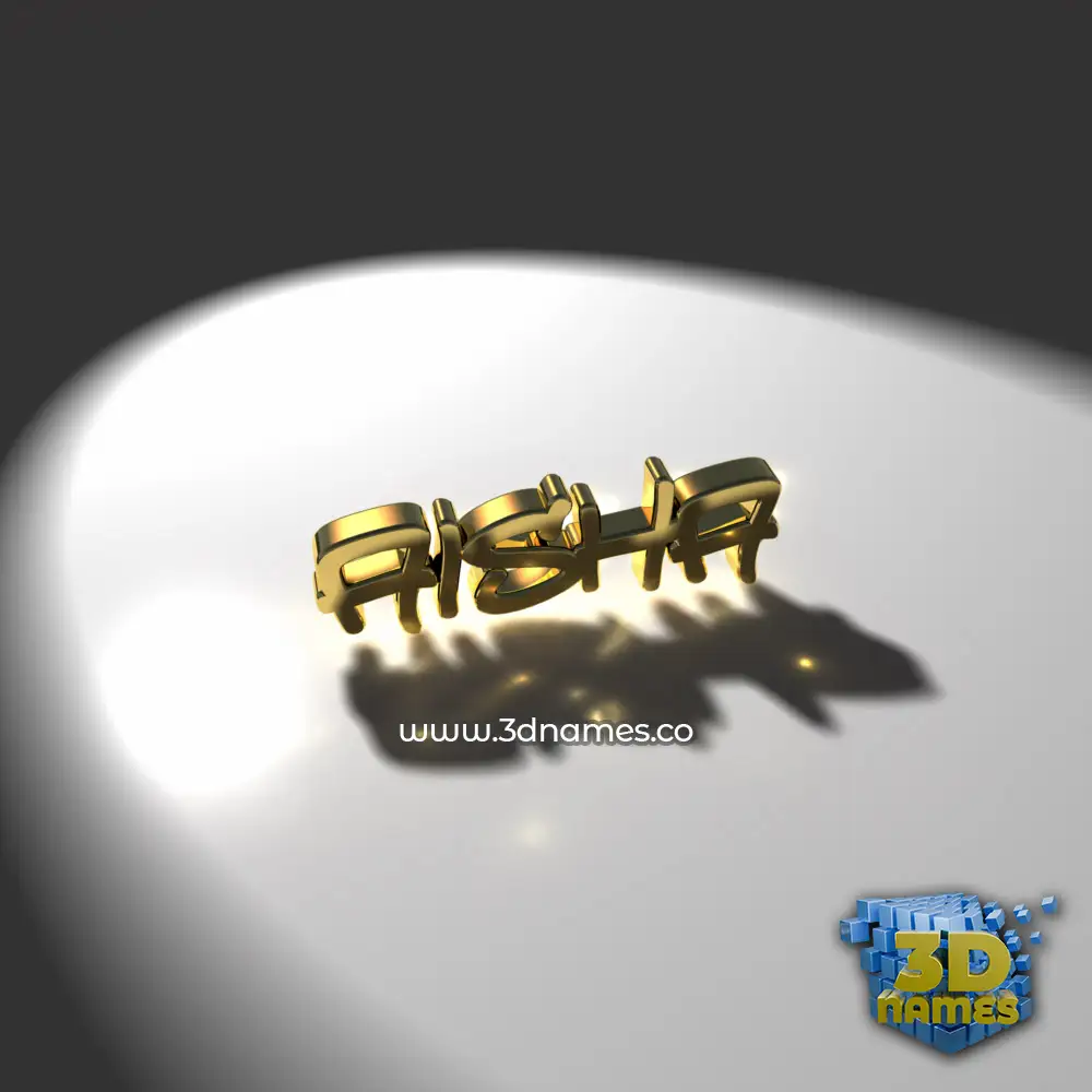 aisha in Gold Shine style - 3D name wallpaper