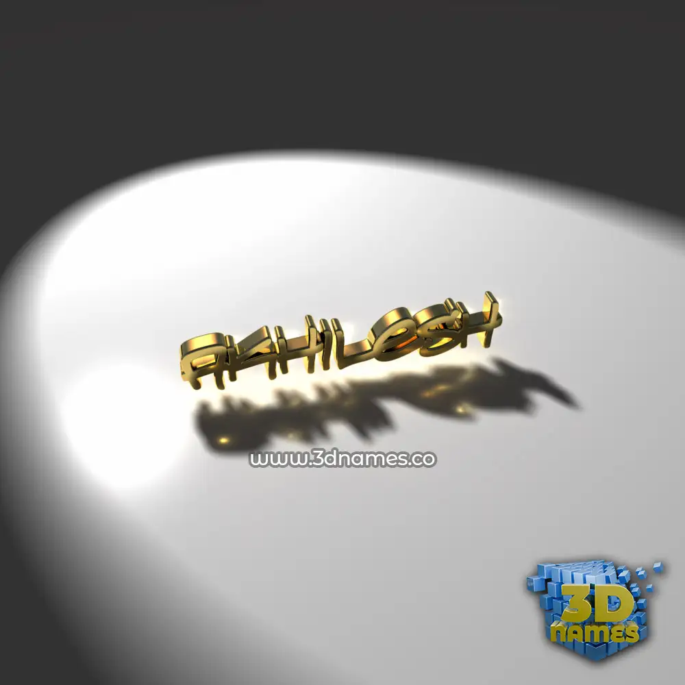 akhilesh in Gold Shine style - 3D name wallpaper