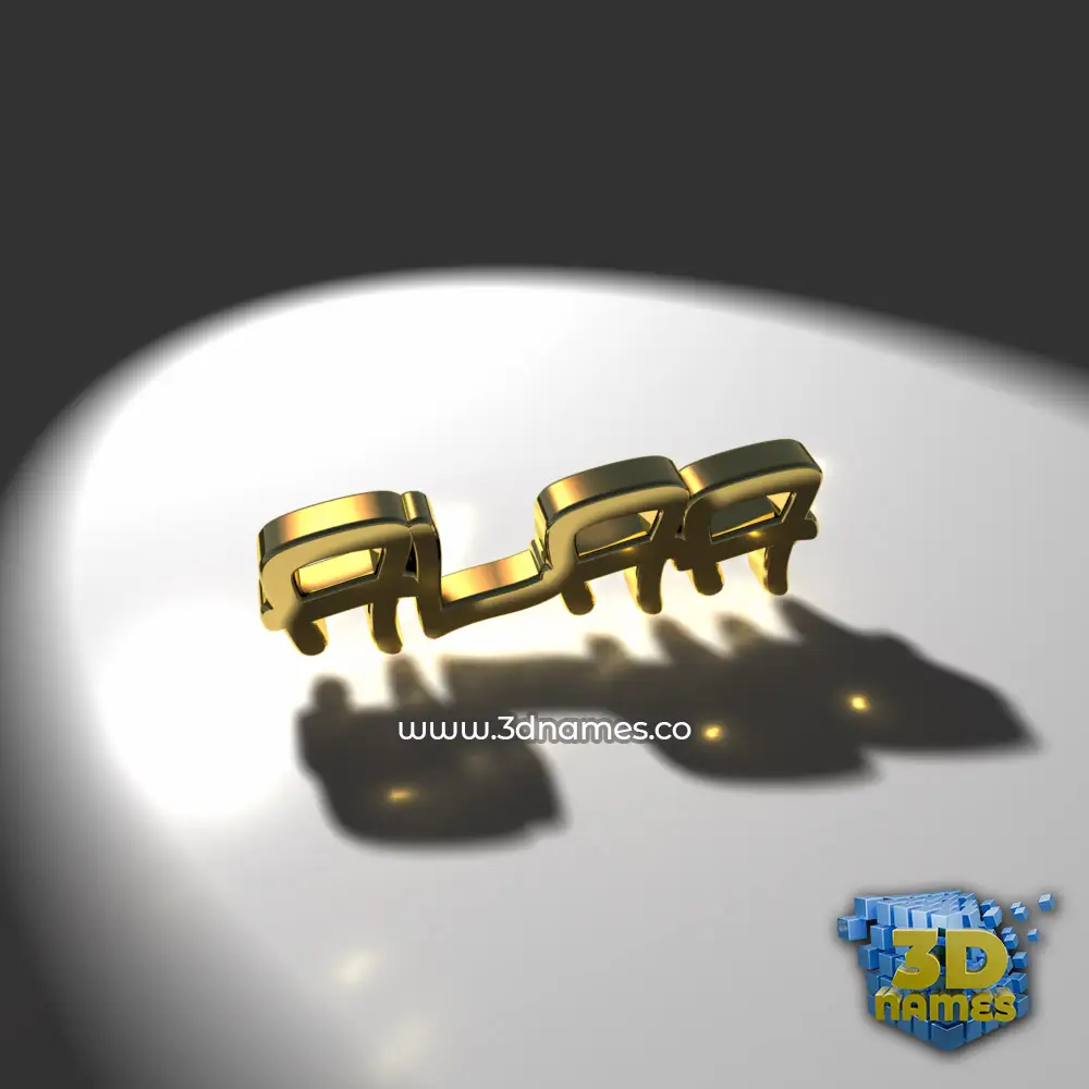 alaa in Gold Shine style - 3D name wallpaper
