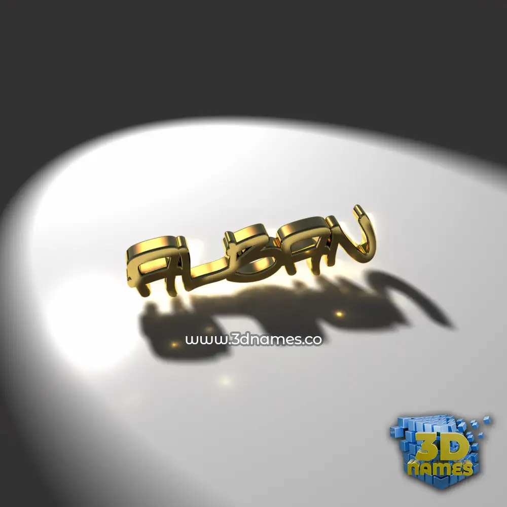 alban in Gold Shine style - 3D name wallpaper