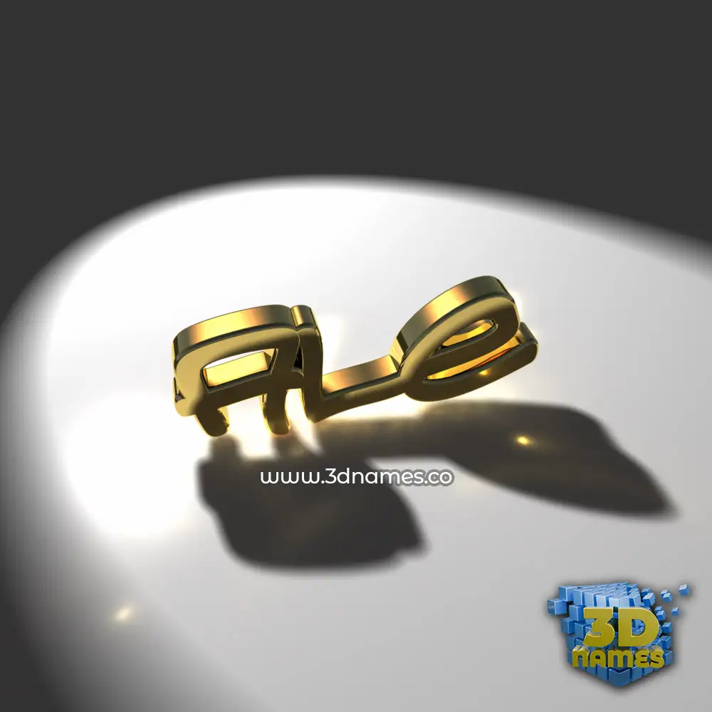 ale in Gold Shine style - 3D name wallpaper