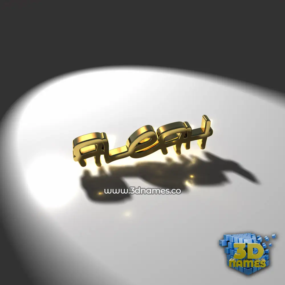 aleah in Gold Shine style - 3D name wallpaper