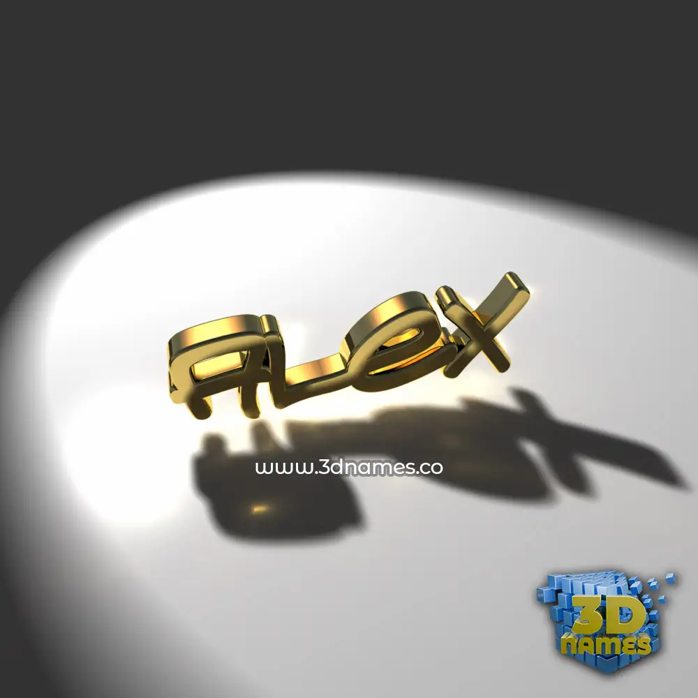 alex in Gold Shine style - 3D name wallpaper