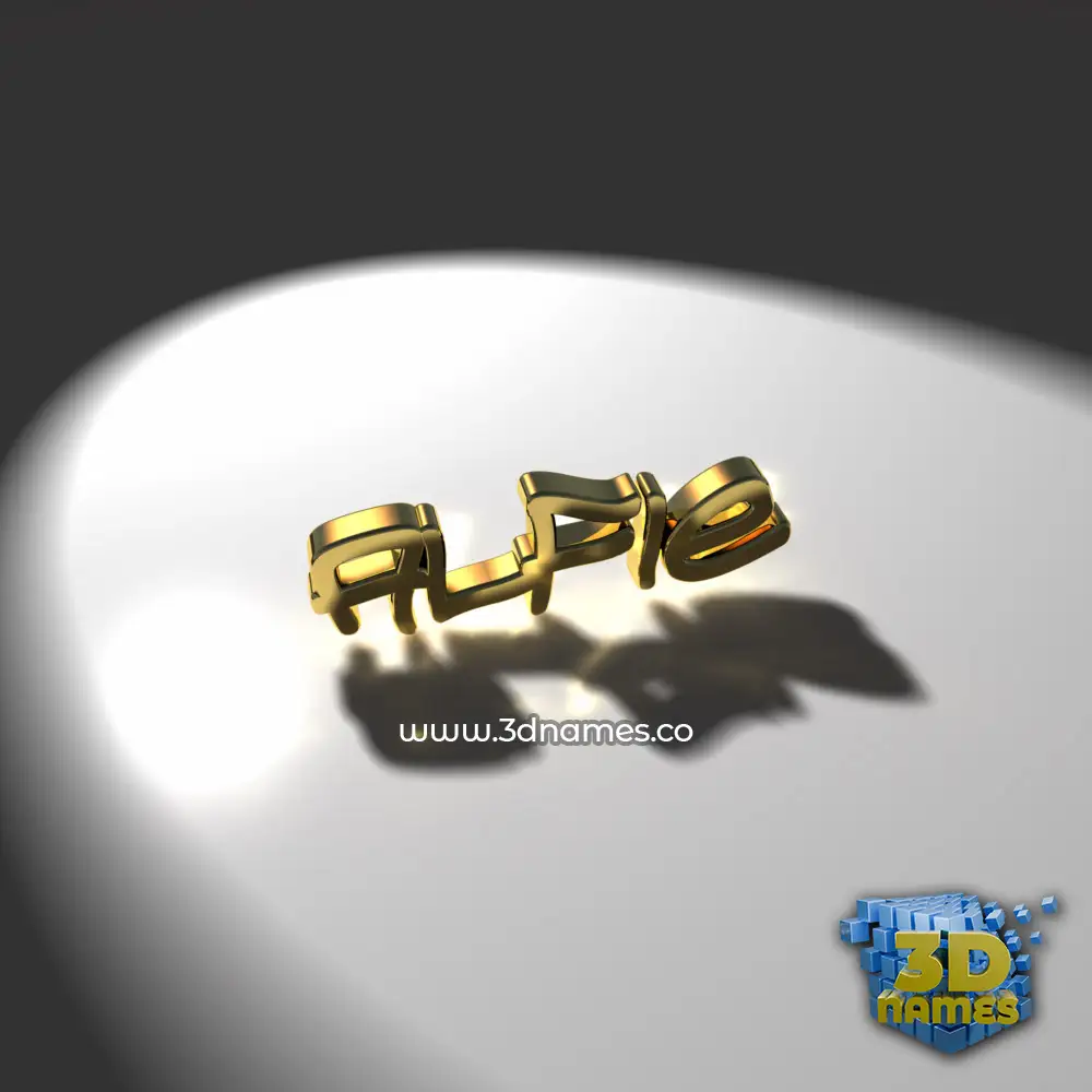alfie in Gold Shine style - 3D name wallpaper