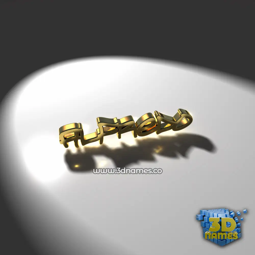 alfredo in Gold Shine style - 3D name wallpaper