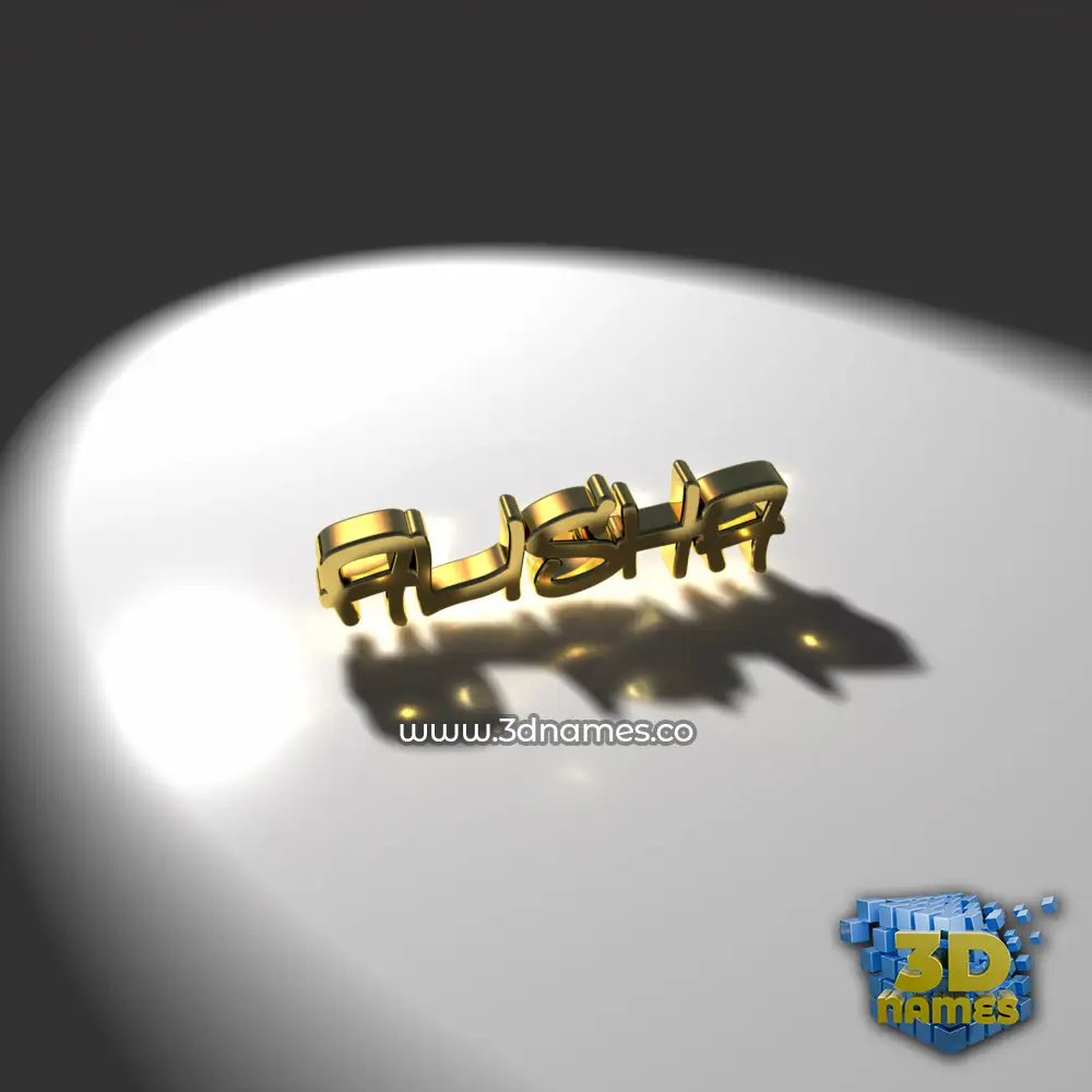 alisha in Gold Shine style - 3D name wallpaper