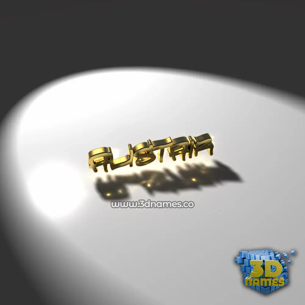 alistair in Gold Shine style - 3D name wallpaper