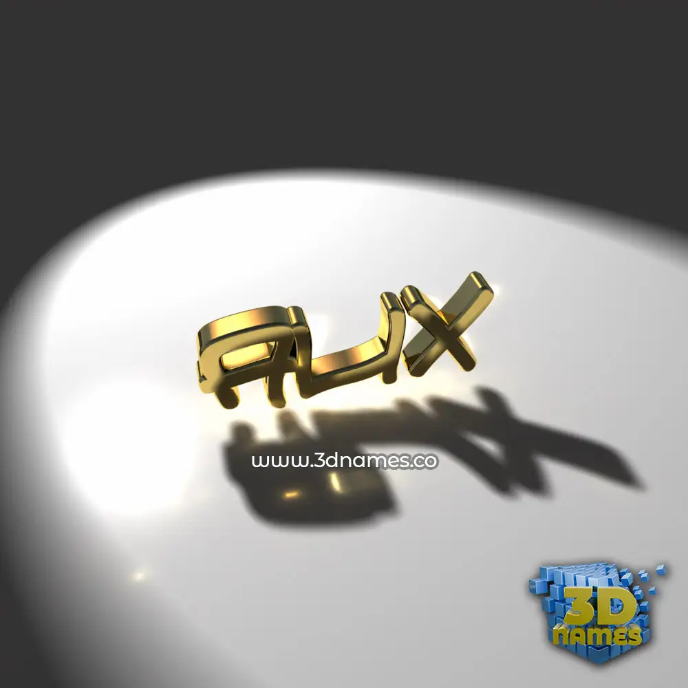 alix in Gold Shine style - 3D name wallpaper