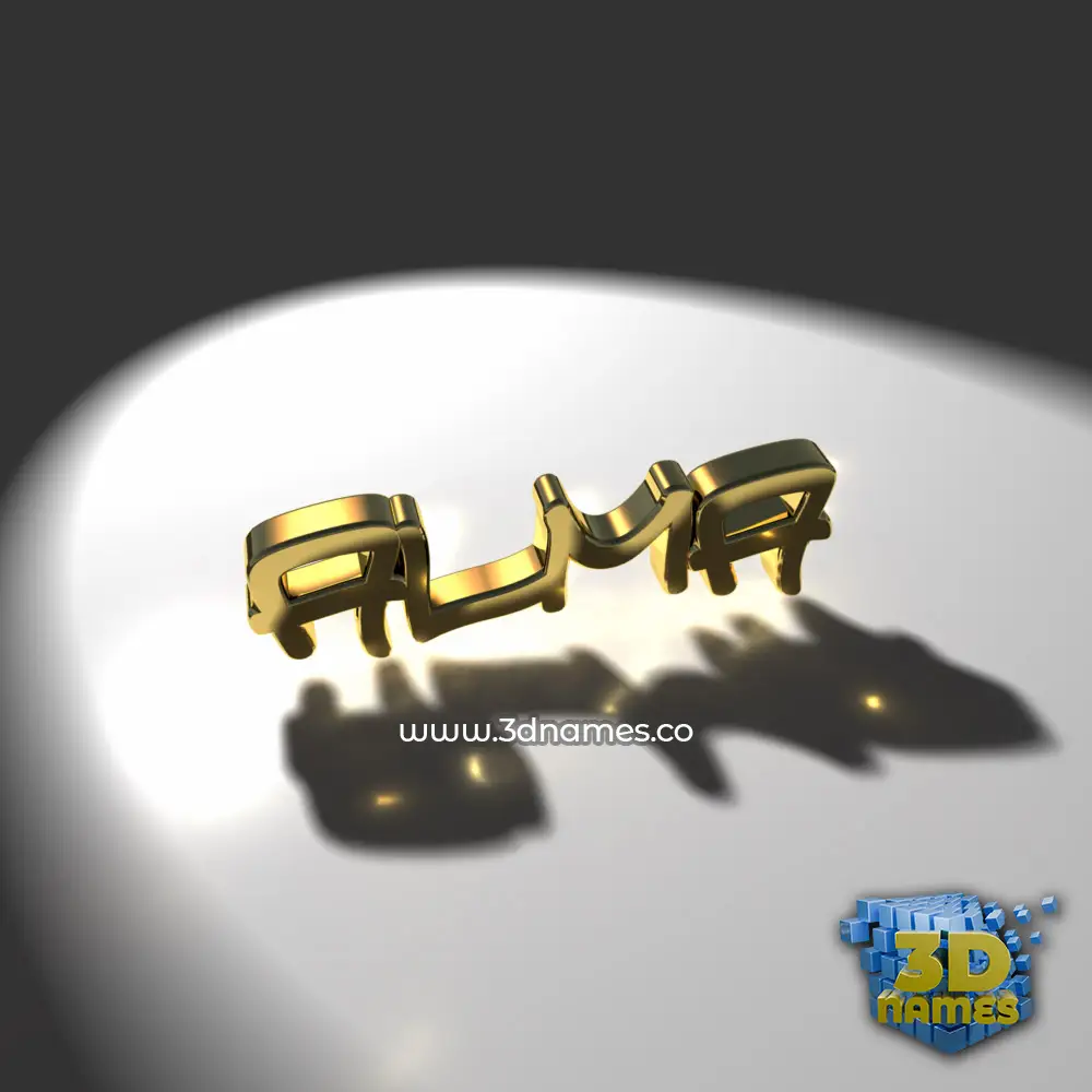alma in Gold Shine style - 3D name wallpaper