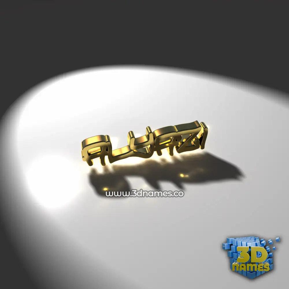alyazi in Gold Shine style - 3D name wallpaper