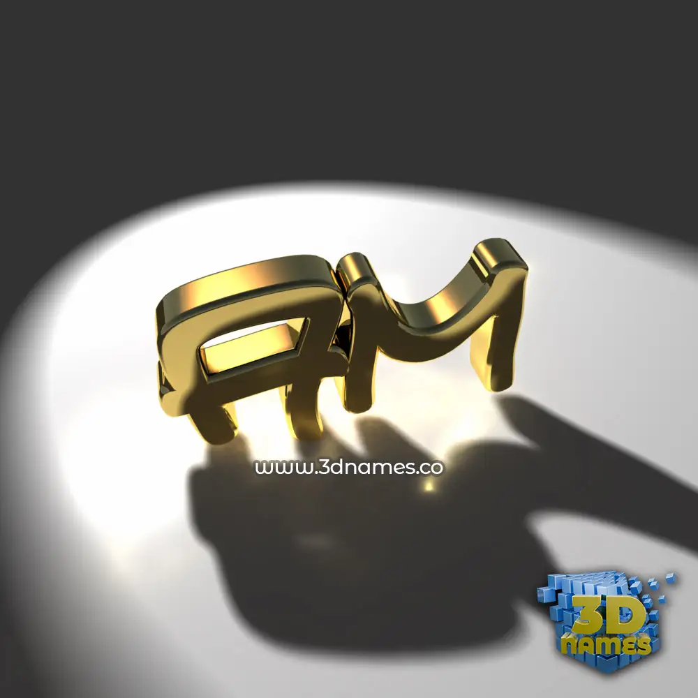 am in Gold Shine style - 3D name wallpaper
