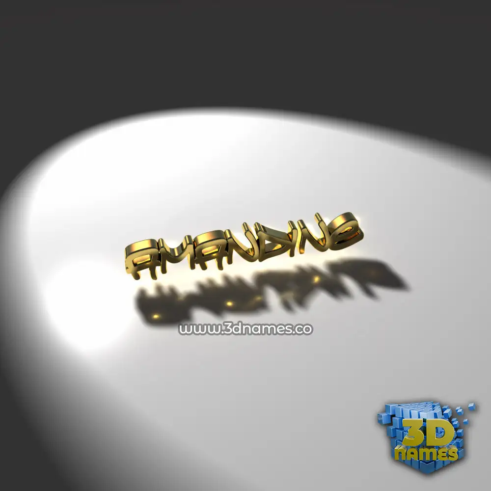 amandine in Gold Shine style - 3D name wallpaper