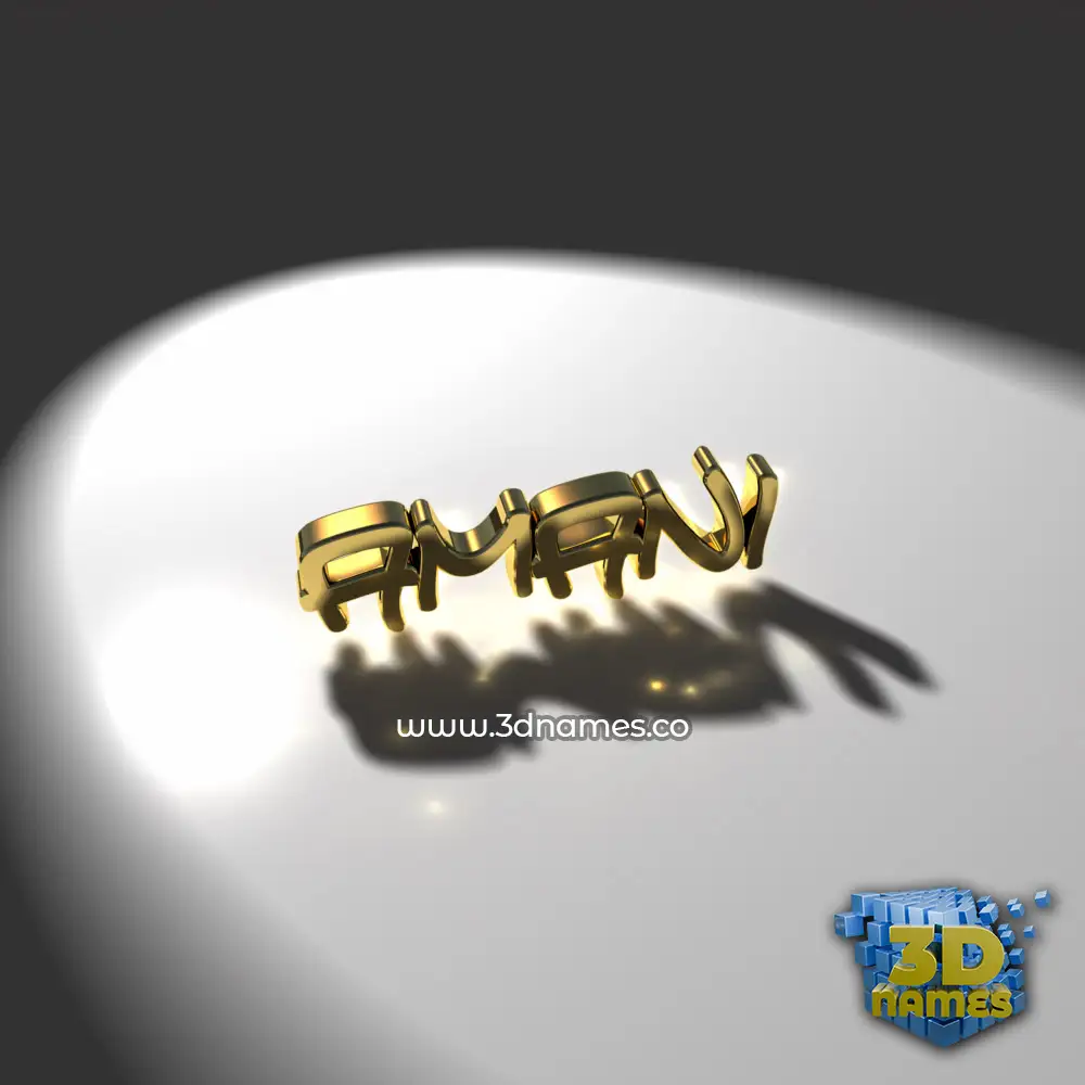 amani in Gold Shine style - 3D name wallpaper