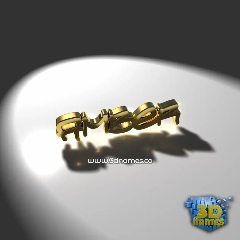 amber in Gold Shine style - 3D name wallpaper
