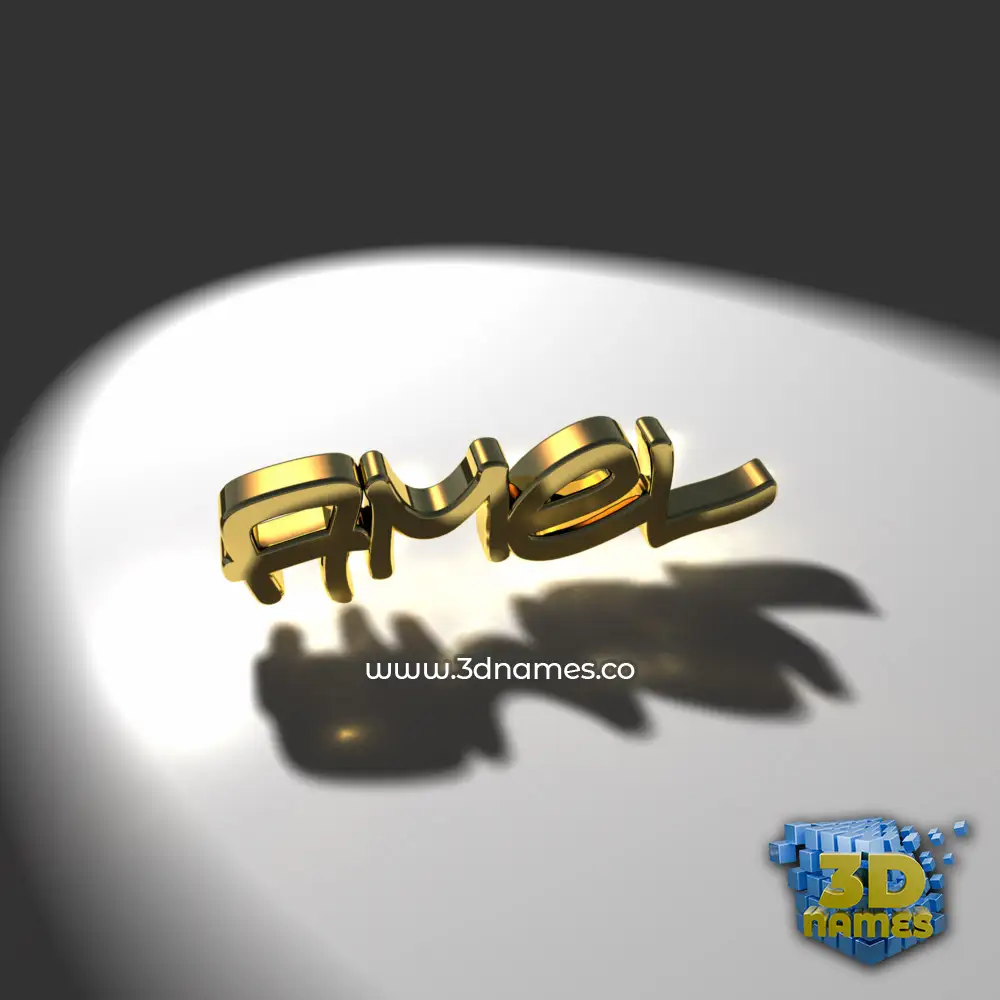 amel in Gold Shine style - 3D name wallpaper