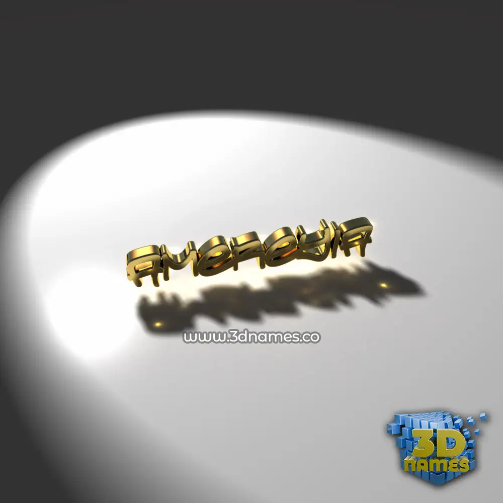 amereyia in Gold Shine style - 3D name wallpaper