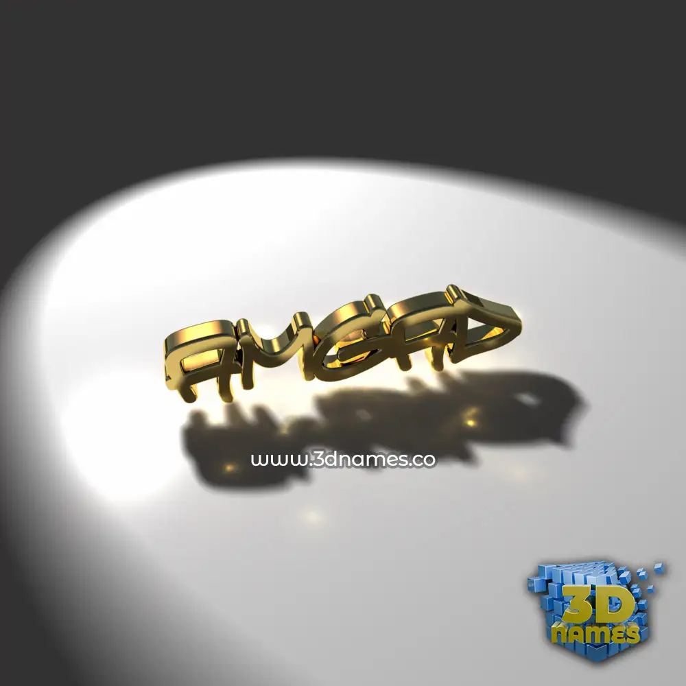 amgad in Gold Shine style - 3D name wallpaper