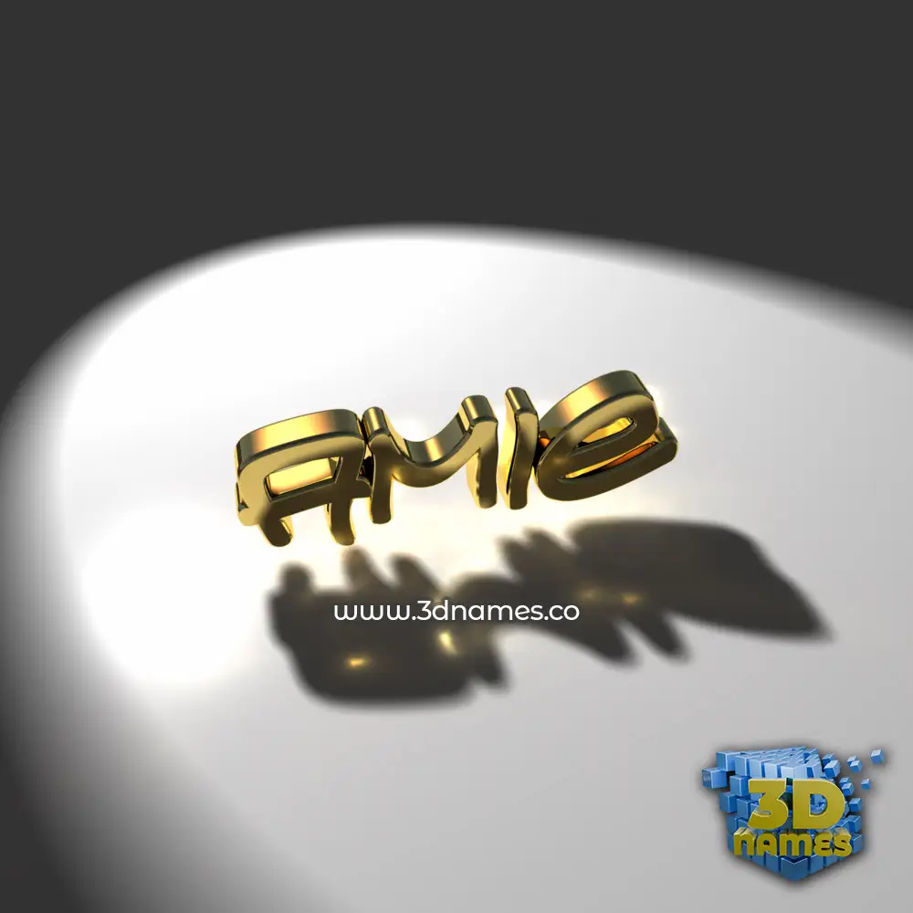 amie in Gold Shine style - 3D name wallpaper
