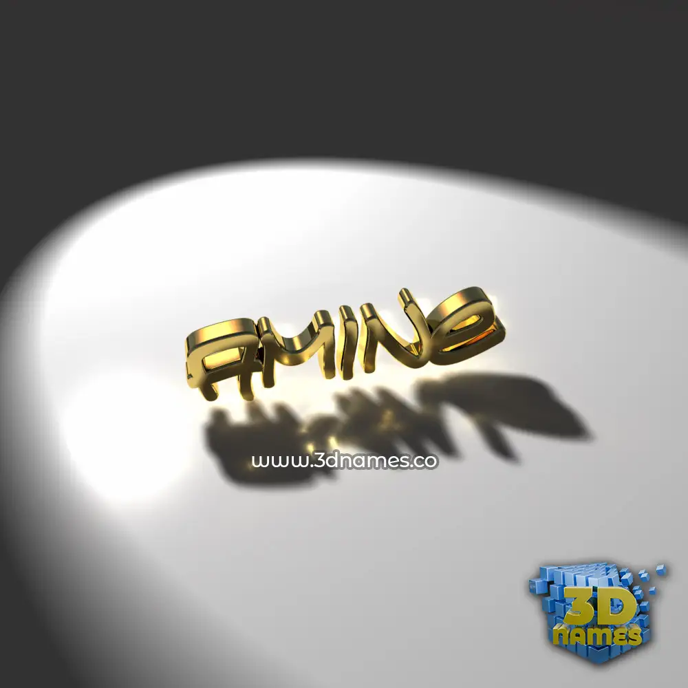 amine in Gold Shine style - 3D name wallpaper