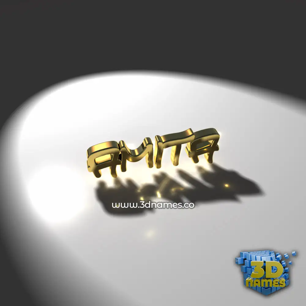 amita in Gold Shine style - 3D name wallpaper