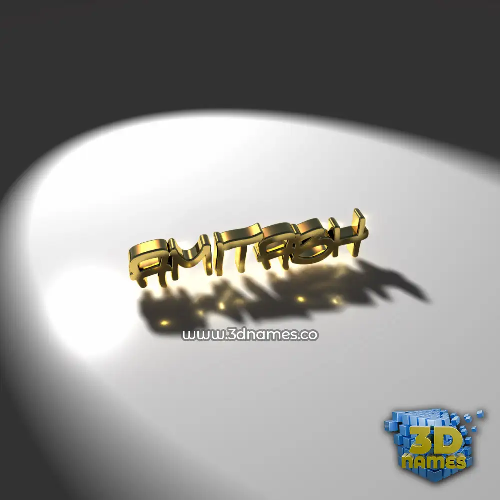 amitabh in Gold Shine style - 3D name wallpaper