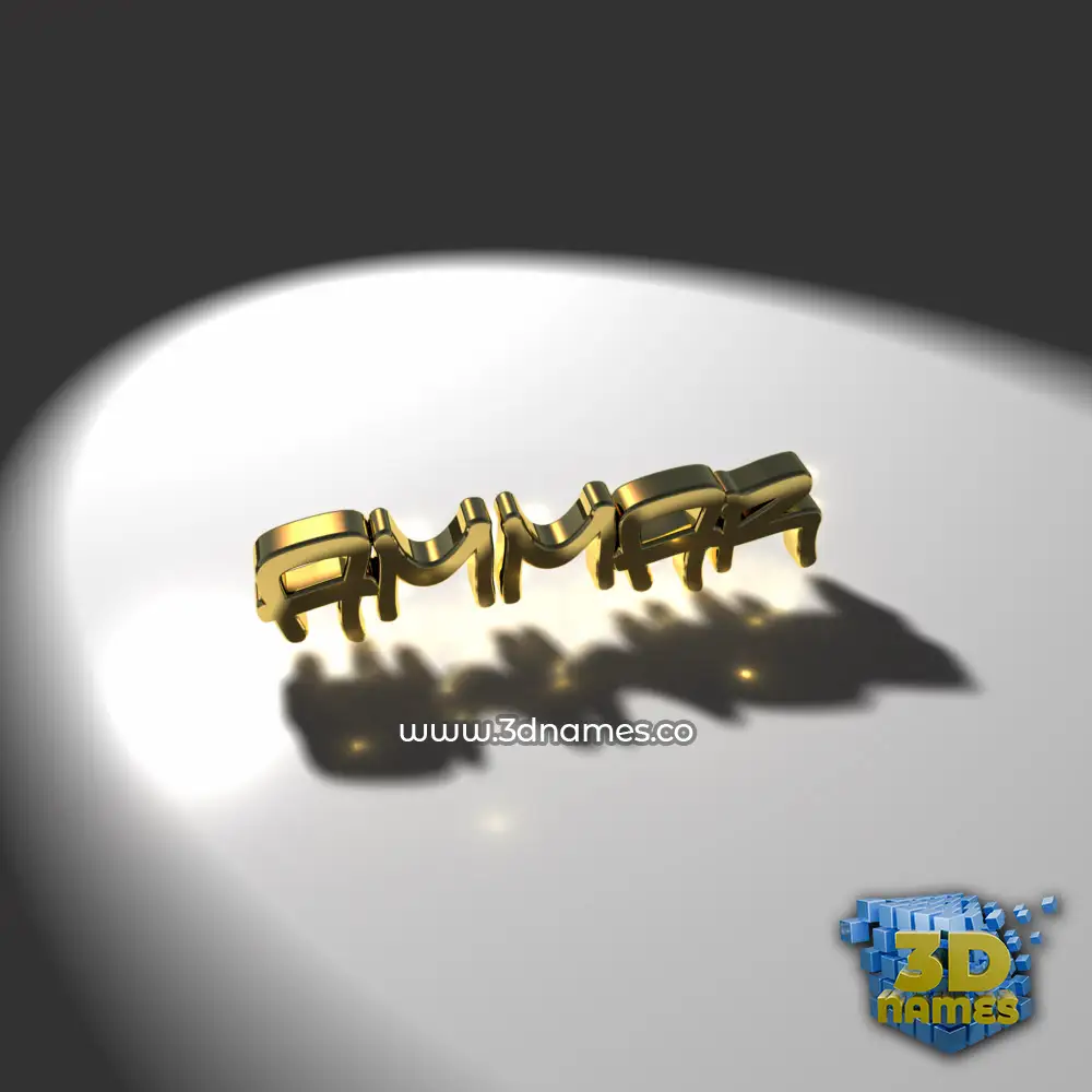 ammar in Gold Shine style - 3D name wallpaper